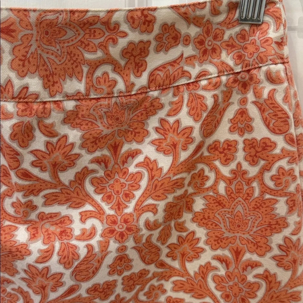 Talbots Orange and White Floral Skirt - Picture 5 of 10